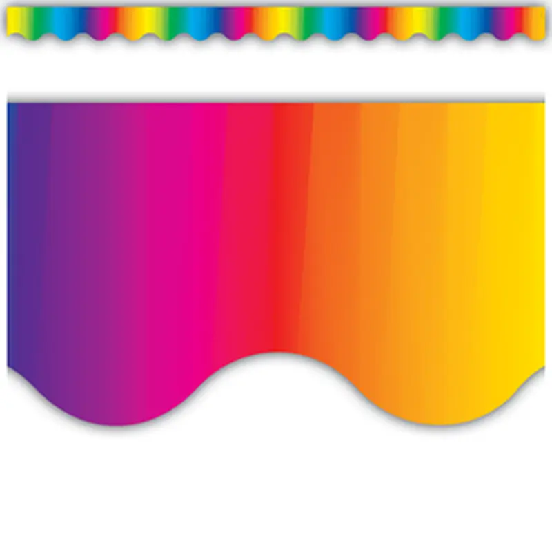 Teacher Created Multicolor Scalloped Border Trim (TCR 4177)