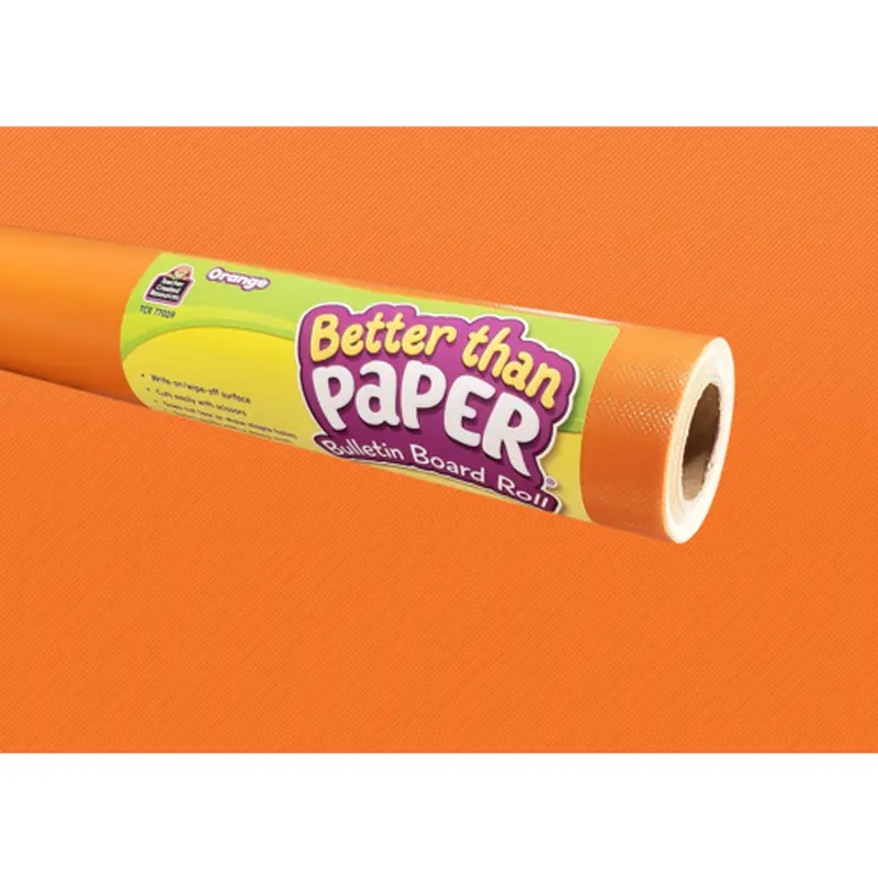 Teacher Created Orange Better Than Paper Bulletin Board Roll, 4' x 12' (TCR 77039)