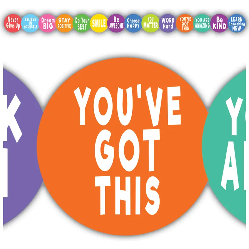 Teacher Created Colorful Positive Sayings Die-Cut Border Trim (TCR 8326)