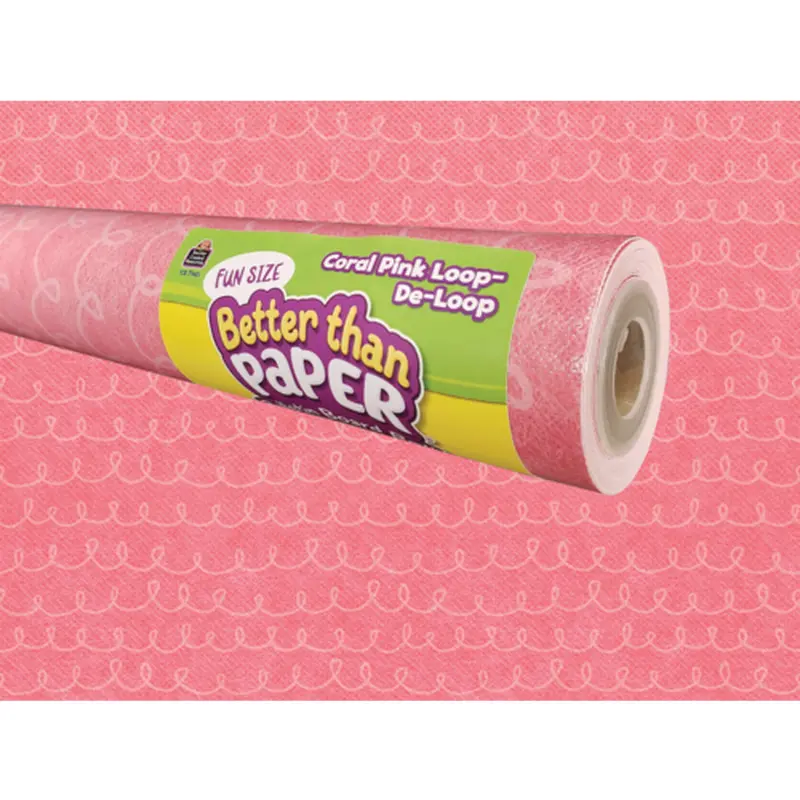 Teacher Created Fun Size Coral Pink Loop-De-Loop Better Than Paper Bulletin Board Roll, 18" x 12" (TCR 77401)