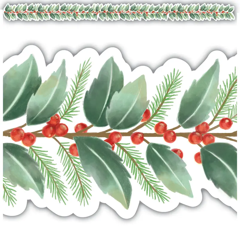 Teacher Created Holly Die-Cut Border Trim, 2'' x 35'' (TCR 8867)