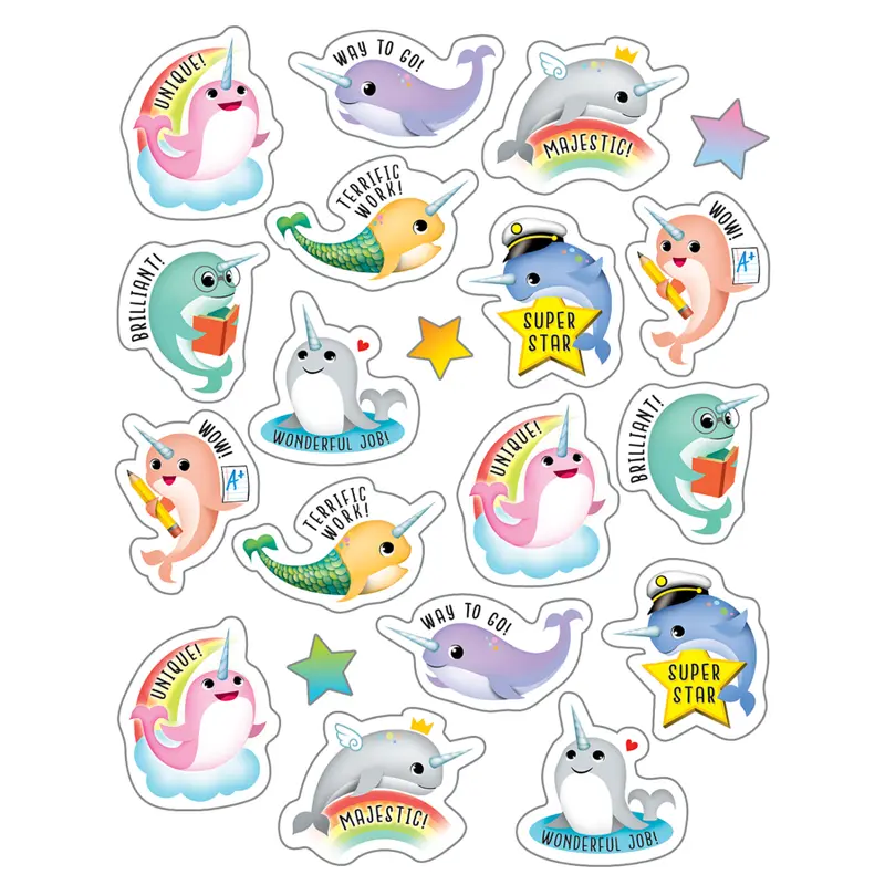 Teacher Created Narwhals Stickers, 120 Count (TCR 8198)