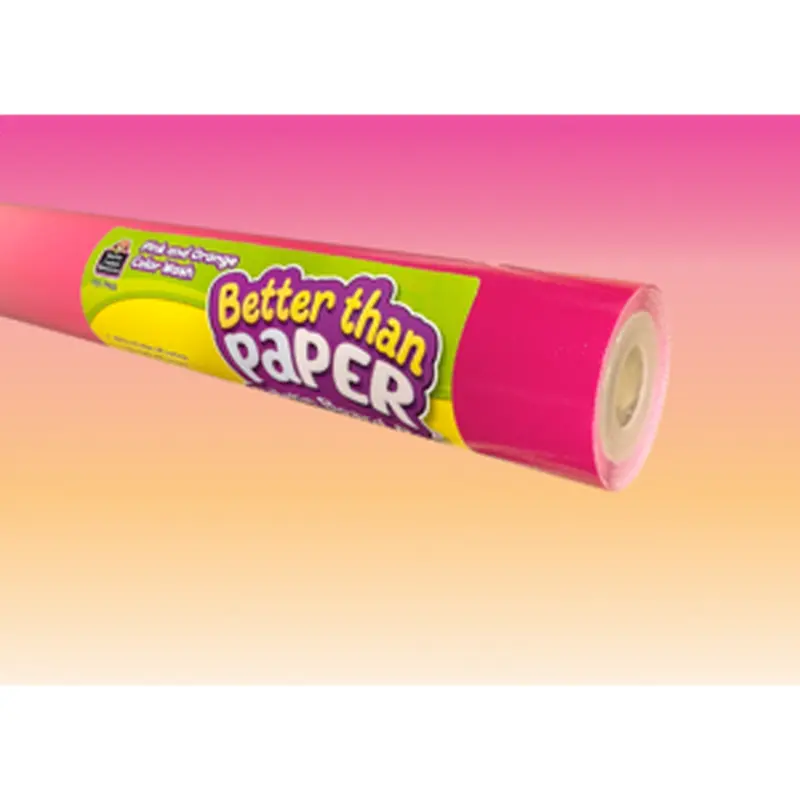 Teacher Created Pink and Orange Color Wash Better Than Paper Bulletin Board Roll, 4' x 12' (TCR 77905)
