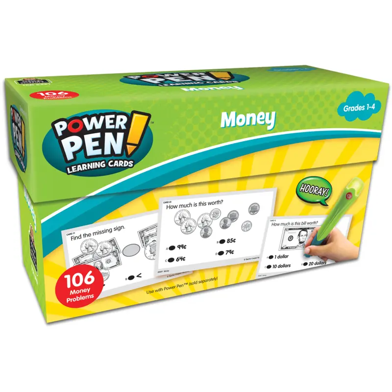 Teacher Created Power Pen Learning Cards MONEY Gr 1-4 (6461)