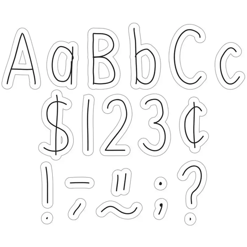 Teacher Created Resources Black on White Hand Drawn 4" Letters Combo Pack (TCR 6623)