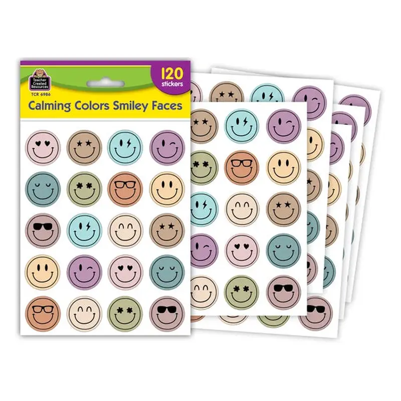 Teacher Created Resources Calming Colors Smiley Faces Stickers (TCR 6986)