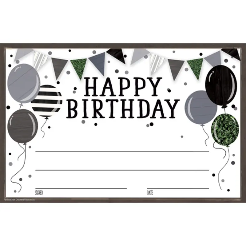 Teacher Created Resources Modern Farmhouse Happy Birthday Awards (TCR 8528)
