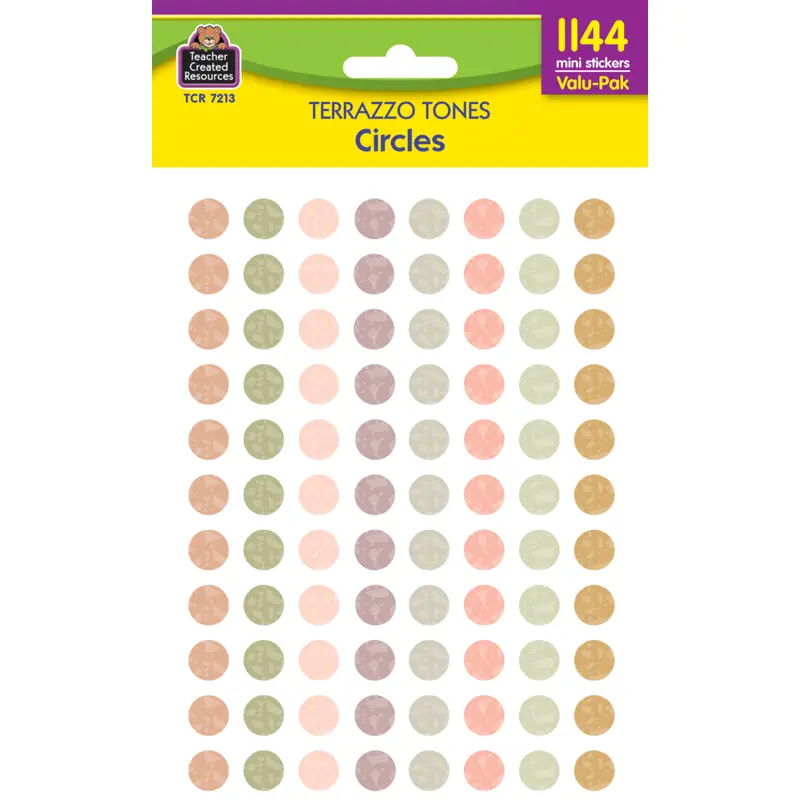 Teacher Created Resources Terrazzo Tones Circles Mini Stickers Value Pack (TCR 7213)