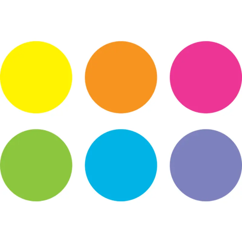 Teacher Created Resources Spot On Dry Erase Desktop Writing Spots, Bright Circles, 7 (TCR77551)