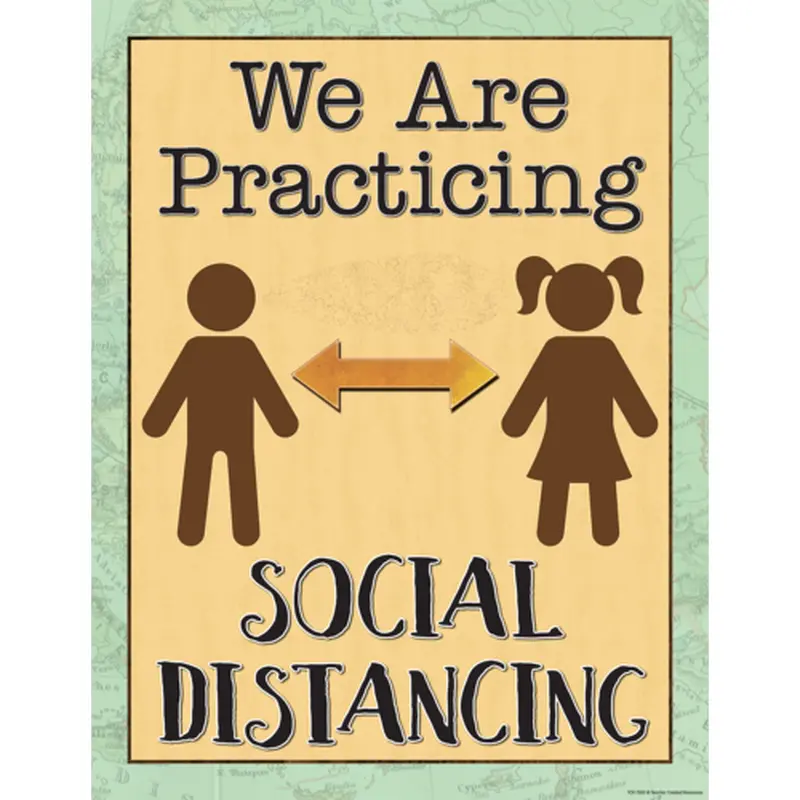 Teacher Created Resources Travel the Map We are Practicing Social Distancing Chart (TCR7502)