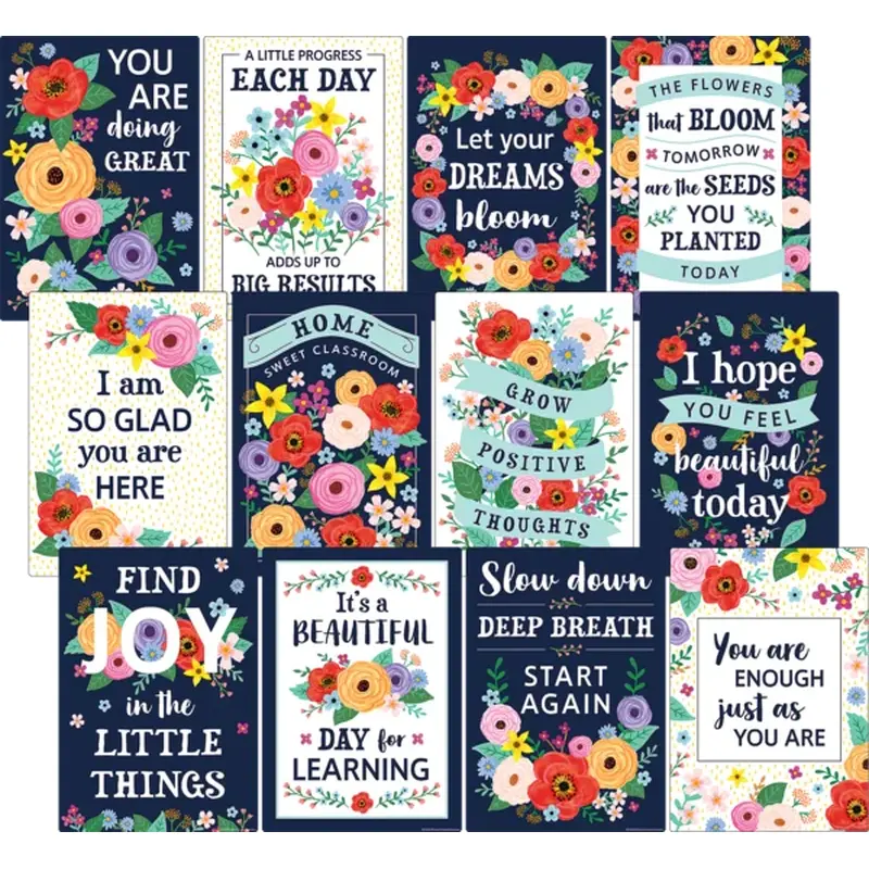 Teacher Created Resources Wildflowers Positive Sayings Small Poster Pack (TCR 6624)