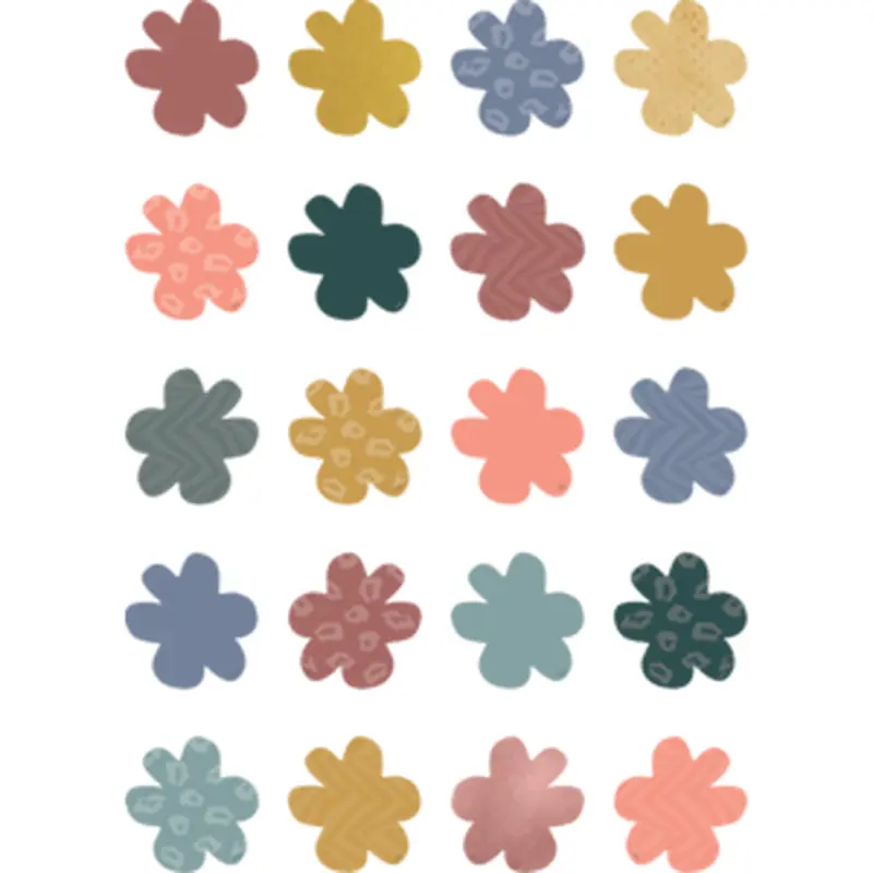 Teacher Created Wonderfully Wild Flowers Mini Accents, 36 Pieces (TCR 6682)