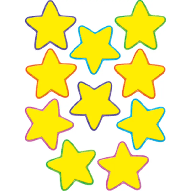 Teacher Created Yellow Stars 6"  Accents, Pack of 30 (TCR 4591)