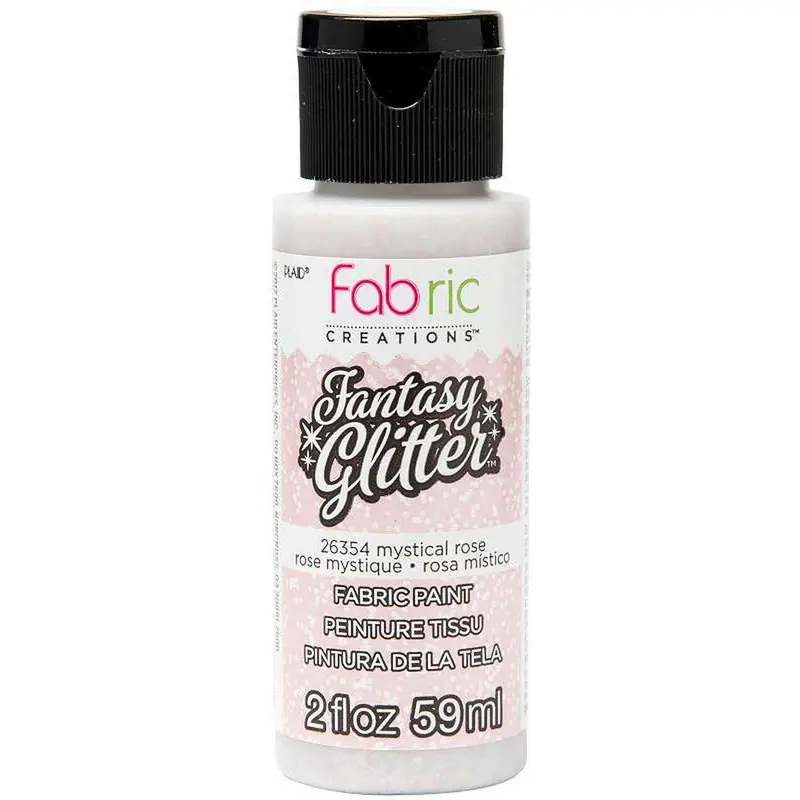 2 OZ. FANTASY GLITTER FABRIC PAIN IN MYSTIC ROSE