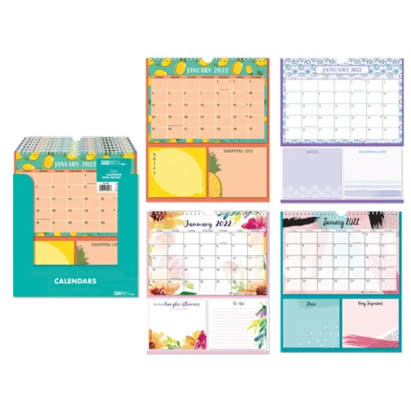 2022 SPIRAL CALENDAR w/NOTES & SHOPPING LIST