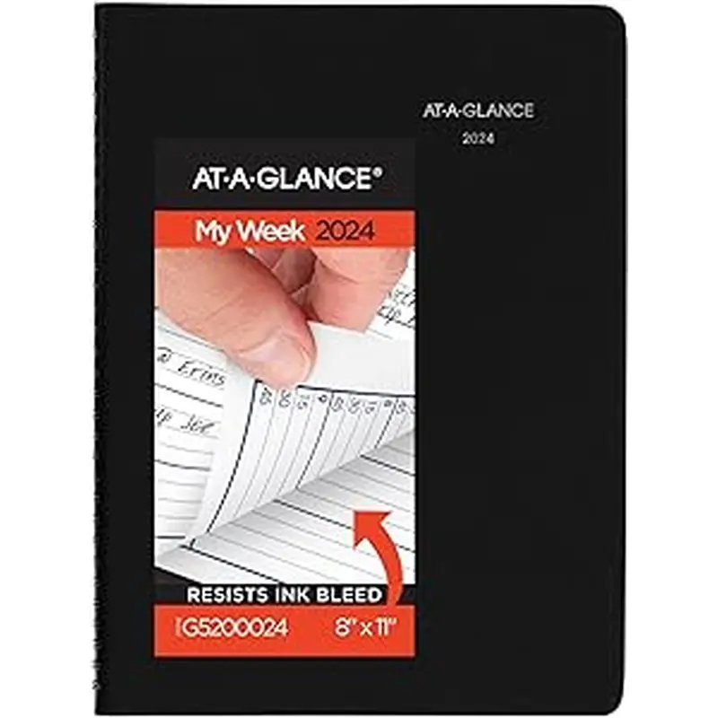 AT-A-GLANCE Fashion 2024 Weekly Apt Book Planner, Blue, Large, 8 1/4" x 11"