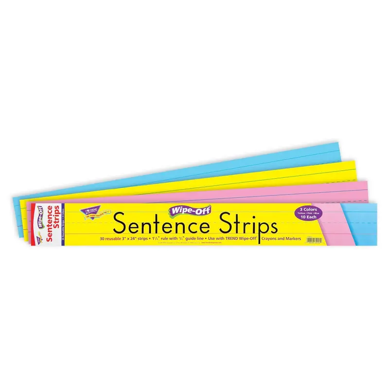 Trend 24-Inch Multicolor Wipe-Off Sentence Strips (T-4002)