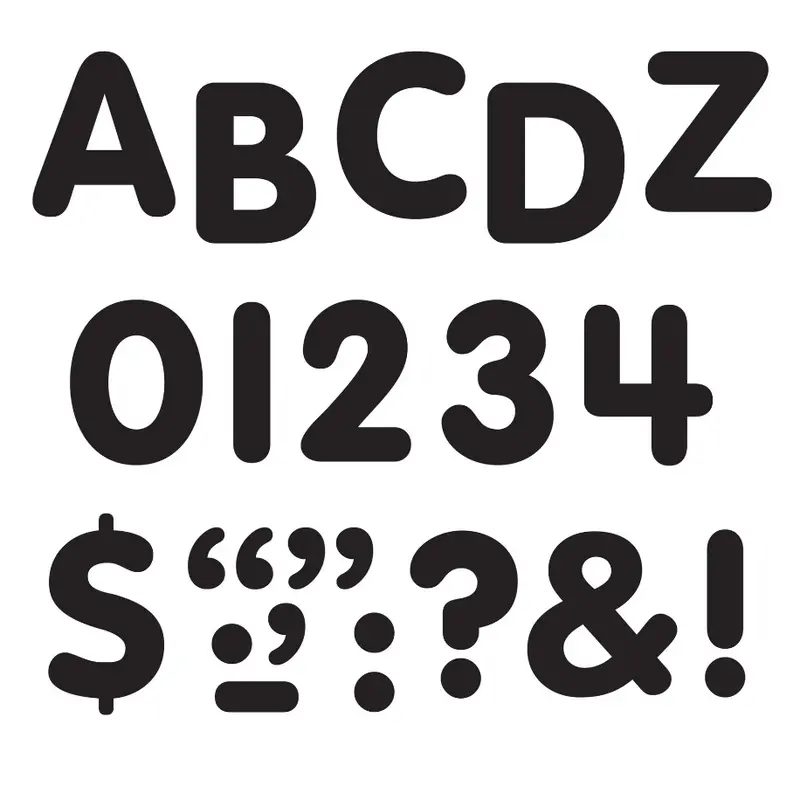 Trend Black 1-Inch Letters, Numbers, & Marks STICK-EZE Stick-On Letters (T1785)