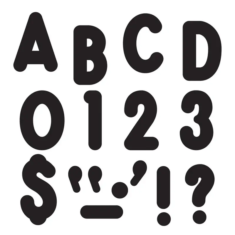 Trend Black 7-Inch Billboard Uppercase (English/Spanish) Ready Letters (T 79411)
