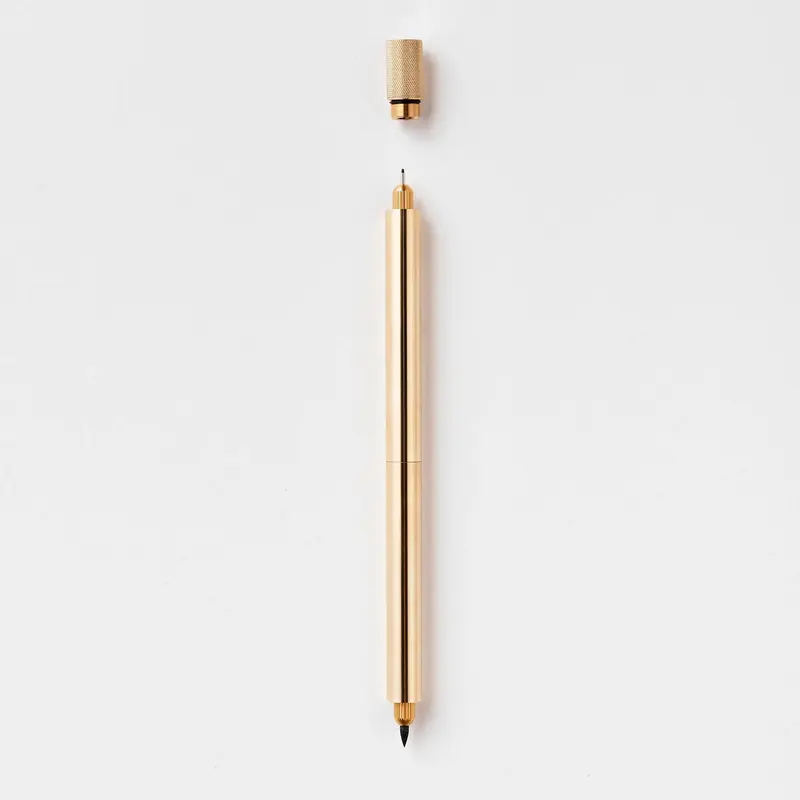 Tom's Studio Lumos Pro The Infinitely Refillable Pen - Brass (Duo Tip)