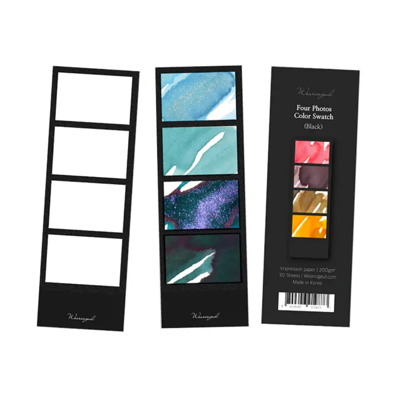 Wearingeul Four Photos Ink Color Swatch Cards -Black