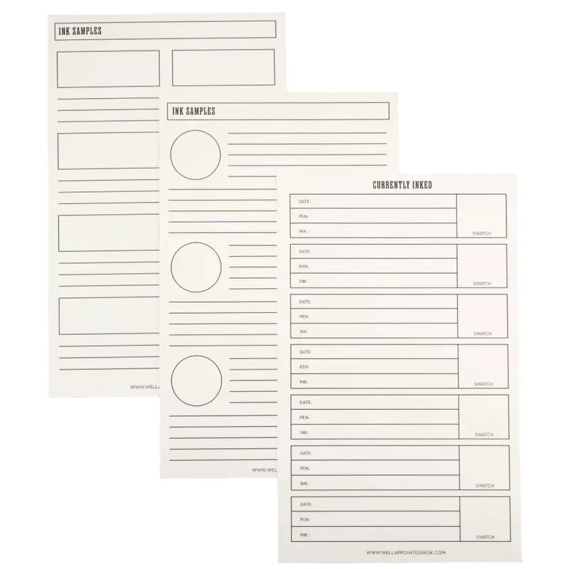 Well Appointed Desk Ink Swatch Guide Sheet Kit (6 Designs, 3 Sheets)