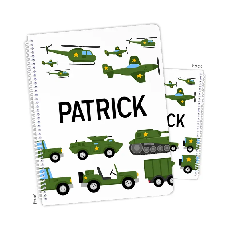 Army Tank Military Camouflage Camo Personalized Custom Notebook or Sketchbook  School Office SuppliesNotebook (wide ruled, lined pages)