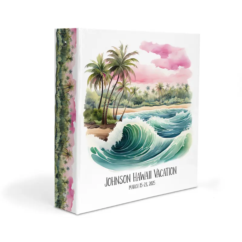 Beach Hawaii Personalized Custom 2" 3 Ring Binder  School Office Supplies