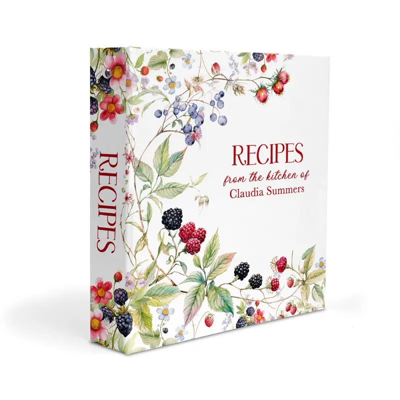 Berries Personalized Custom 2" 3 Ring Recipe Book BinderBinder Only
