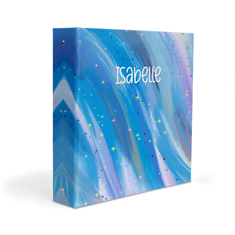 Blue Unicorn Personalized Custom 2" 3 Ring Binder  School Office Supplies