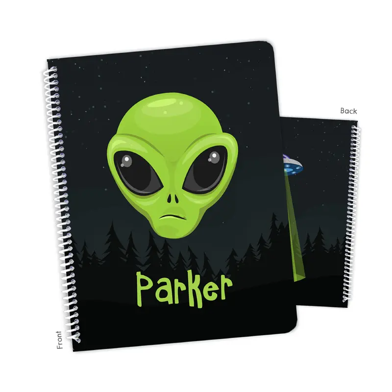 Alien Personalized Custom Notebook or Sketchbook  School Office SuppliesNotebook (wide ruled, lined pages)