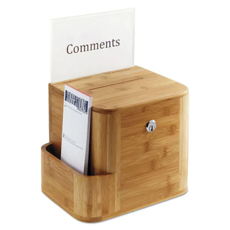 Bamboo Suggestion Boxes, 10 X 8 X 14, Natural