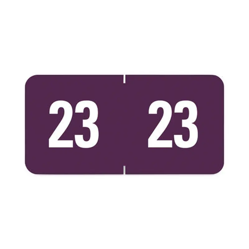 Yearly End Tab File Folder Labels, 23, 0.5 X 1, Purple, 25/sheet, 10 Sheets/pack