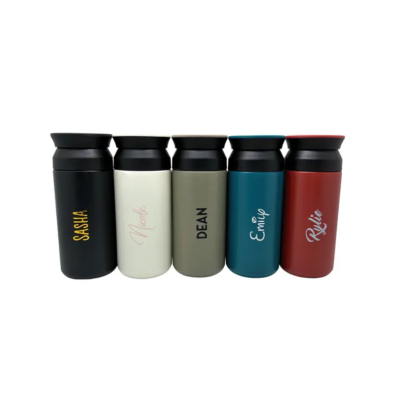 Small Travel Stainless Steel Vacuum BottleBlack / Name Only