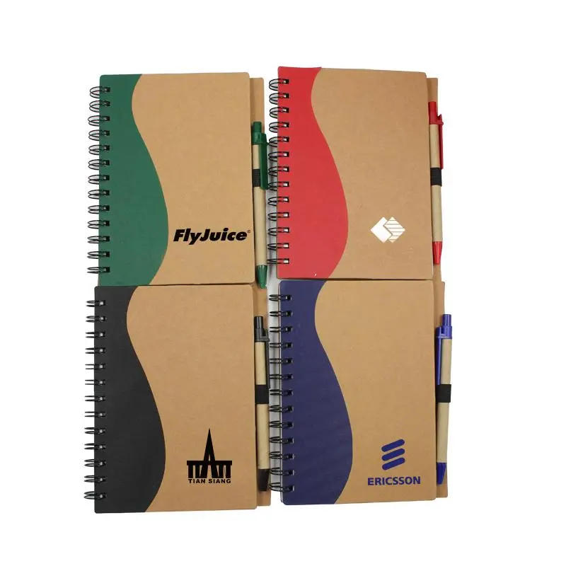 Spiral-Bound Notebook With Wavy Design1000 