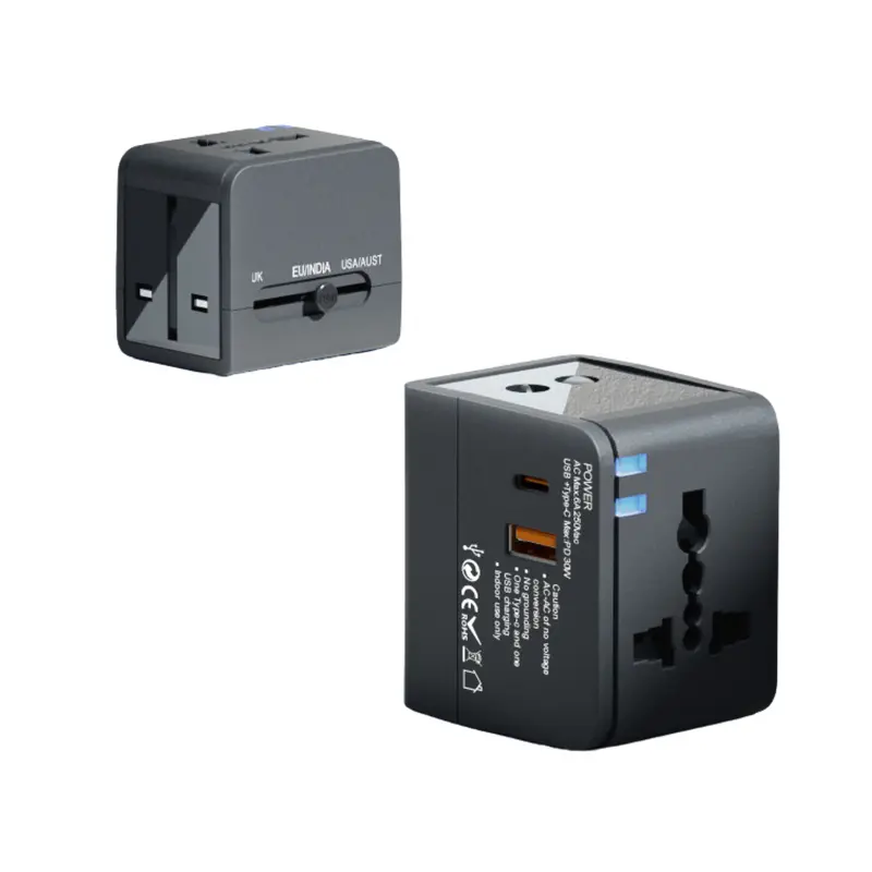 Universal Travel Adaptor with 1 USB and 1 USB C (Deliver in 4-6 weeks)