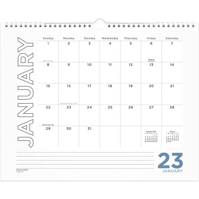 At-A-Glance Monthly Wall Calendar [SKU - AAGPM8M28]EA