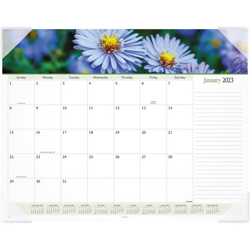 At-A-Glance Panoramic Floral Image Monthly Desk Pad [SKU - AAG89805]EA