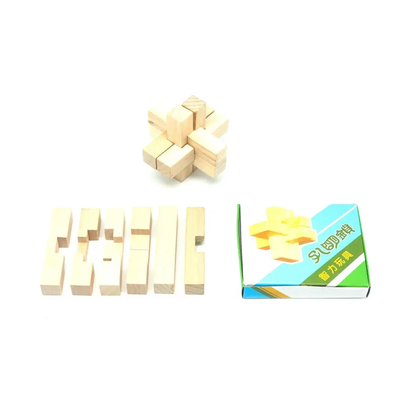 Wooden 'Kong Ming' 6pc Locking PuzzleAssorted