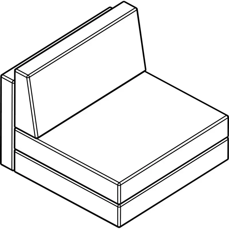 Arold Cube 300 Armless Chair [SKU - AROCU302TP07]EA