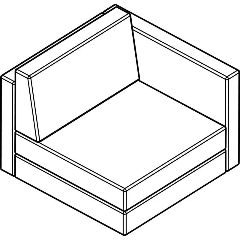 Arold Cube 300 Left-Side Armchair [SKU - AROCU303TP04]EA