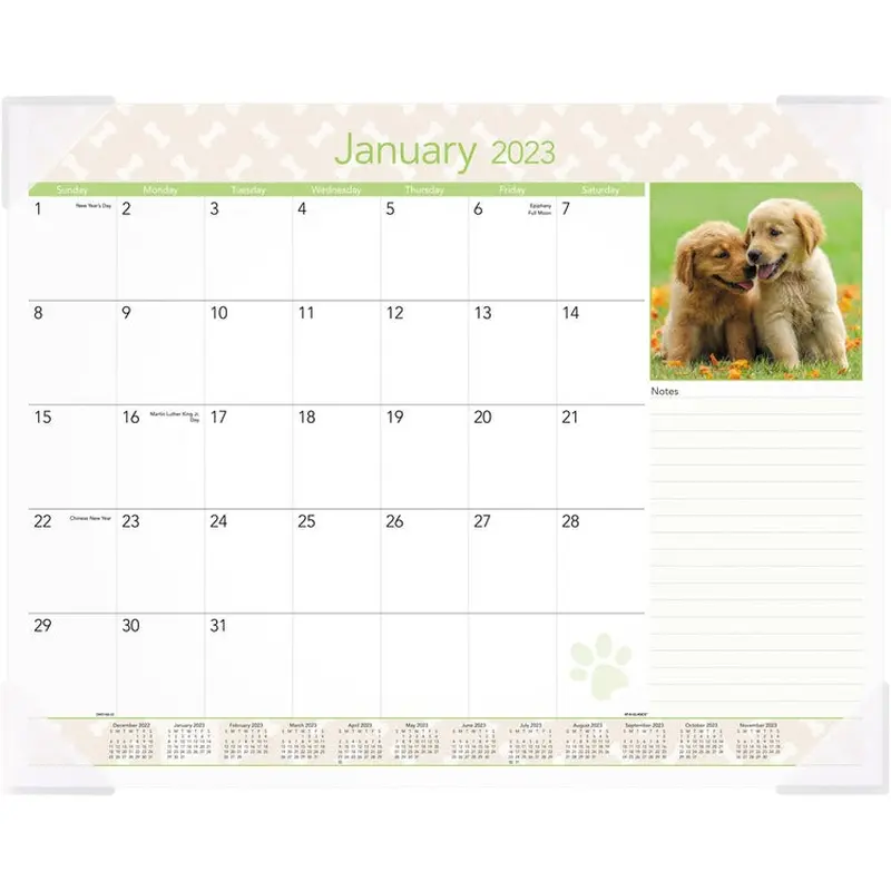 At-A-Glance Puppies Monthly Desk Pad [SKU - AAGDMD16632]EA