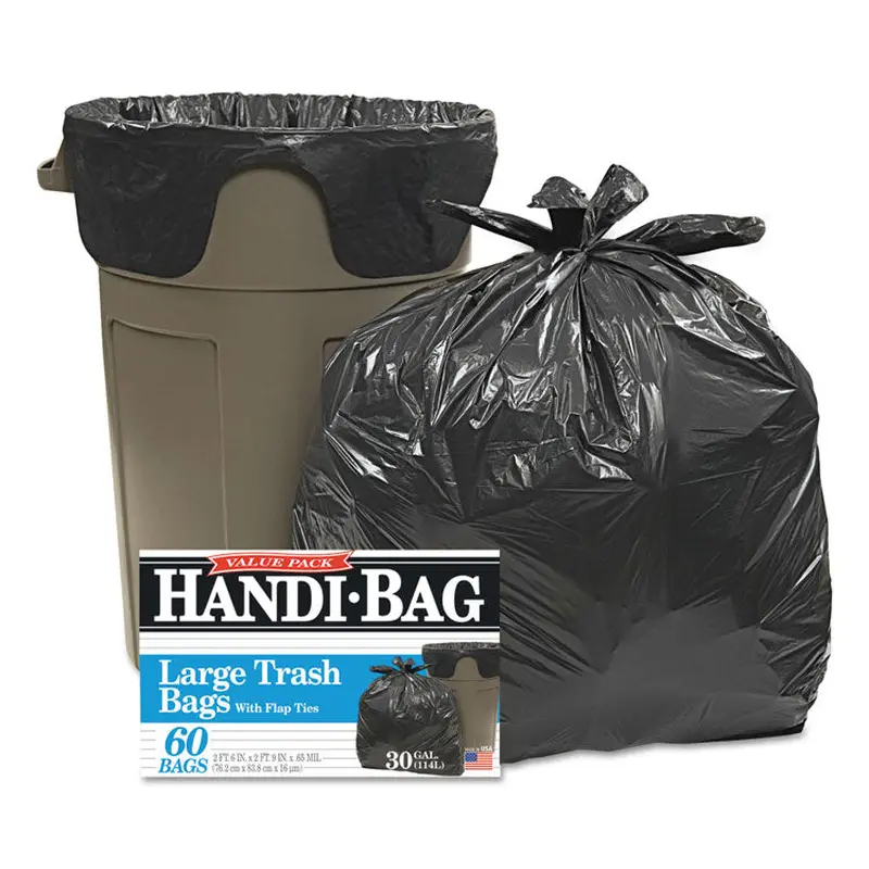 Super Value Pack Can Liners, 30 gal, 0.65 mil, 30  x 33 , Black, 60/Box