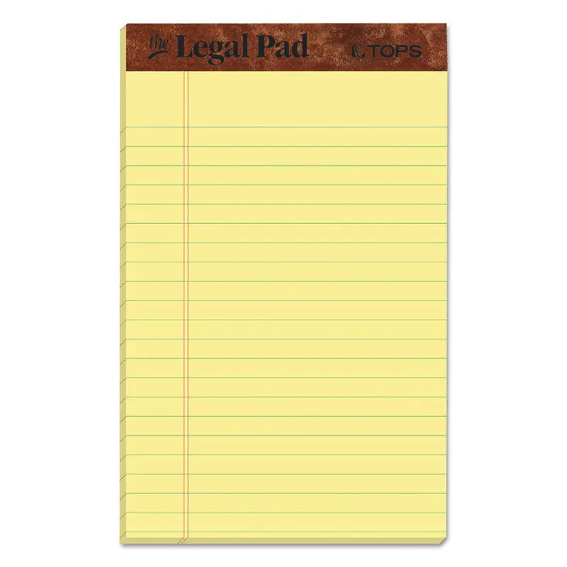 "The Legal Pad" Ruled Perforated Pads, Narrow Rule, 50 Canary-Yellow 5 x 8 Sheets, Dozen