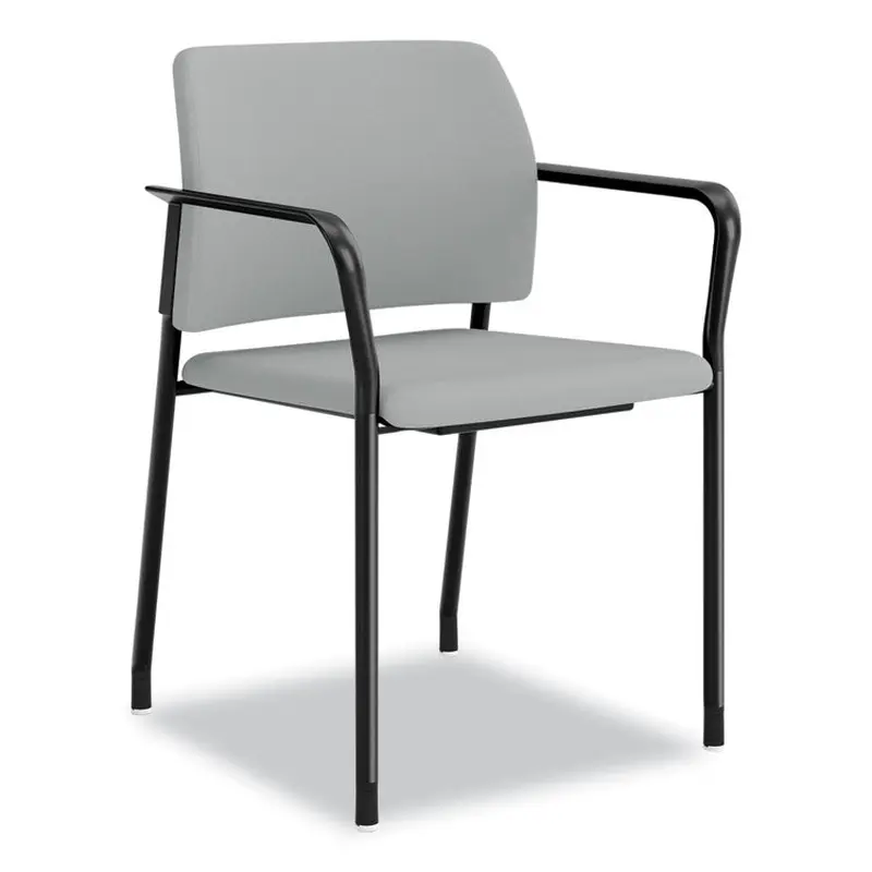 Accommodate Series Guest Chair with Arms, Vinyl Upholstery, 23.5  x 22.25  x 32 , Flint Seat/Back, Charblack Legs, 2/Carton