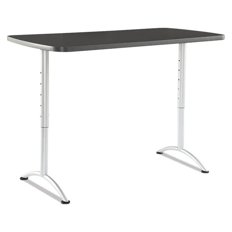 ARC Adjustable-Height Table, Rectangular, 60  x 30  x 30  to 42 , Graphite/Silver