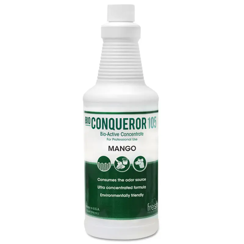 Bio Conqueror 105 Enzymatic Odor Counteractant Concentrate, Mango, 32 oz Bottle, 12/Carton