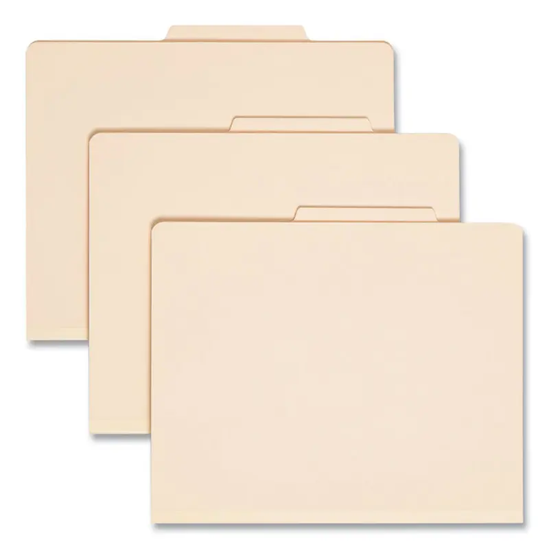 Six-Section Top Tab Classification Folders, 2" Expansion, 2 Dividers, 6 Fasteners, Letter Size, Manila, 10/Box