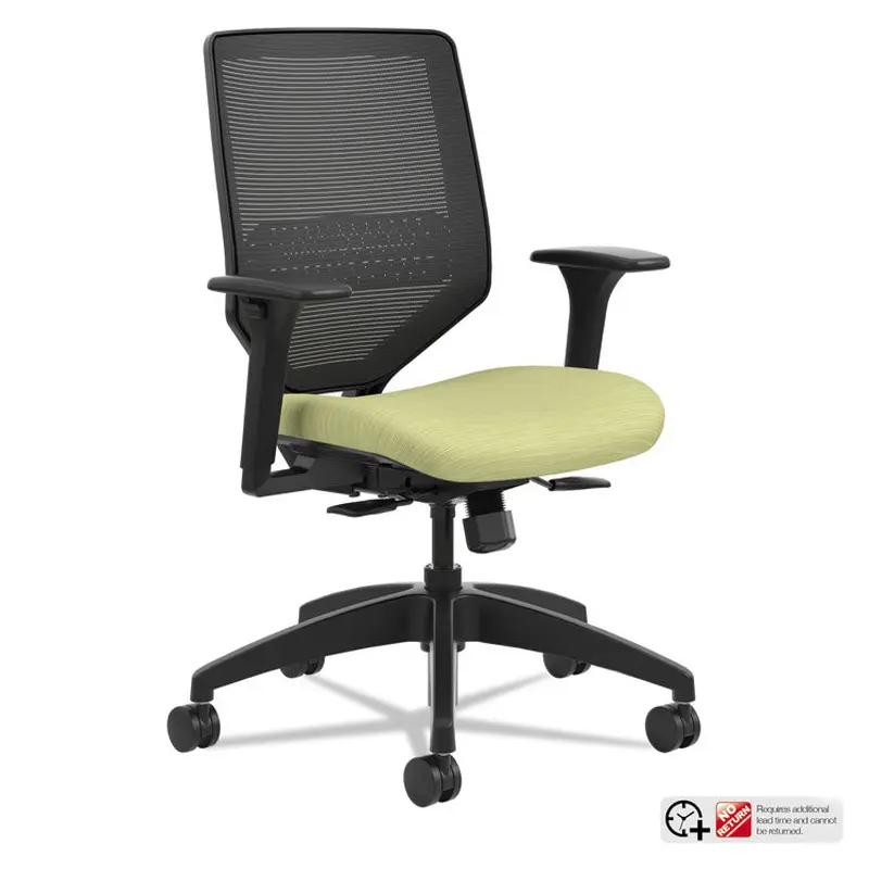 Solve Series Mesh Back Task Chair, Supports Up to 300 lb, 16  to 22  Seat Height, Meadow Seat, Black Back/Base