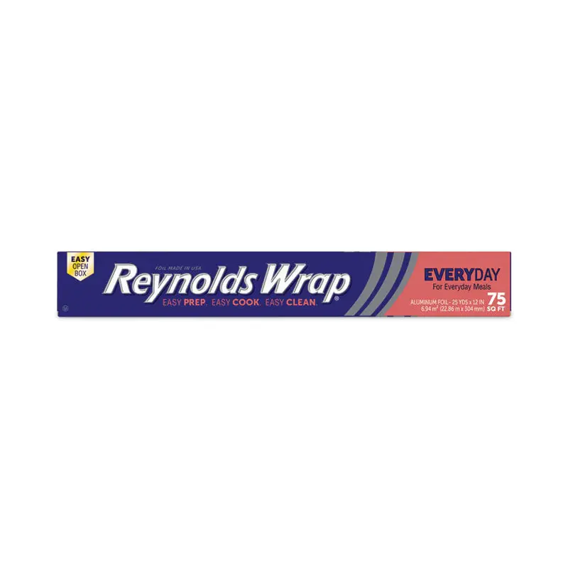 Standard Aluminum Foil Roll, 12" x 75 ft, 35 Rolls/Carton